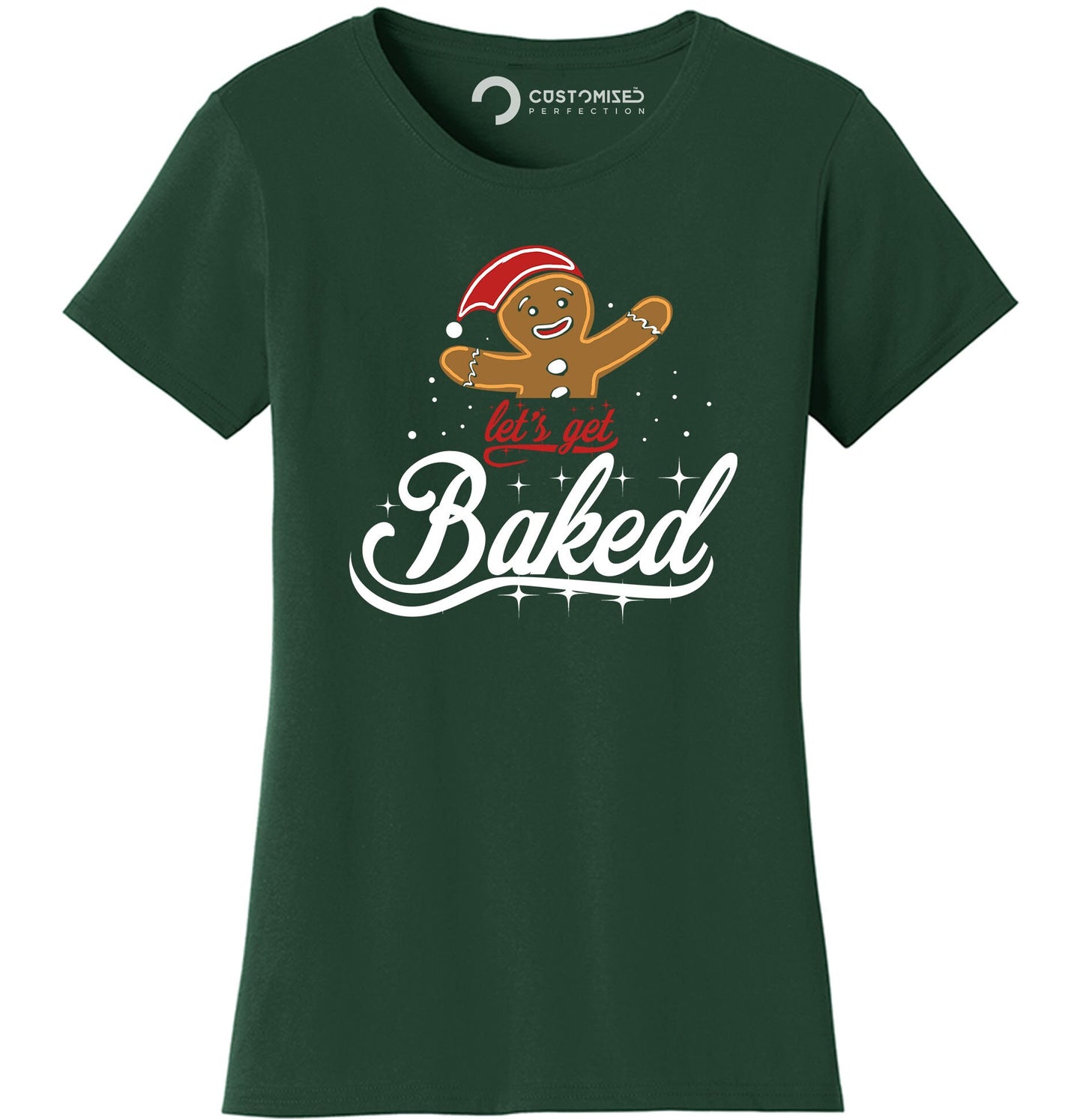 Funny Gingerbread Shirt for Women, Xmas Holiday Shirt, Christmas Tee, Funny Xmas Shirt, Christmas Gift Shirt, Let's Get Baked Ladies T shirt