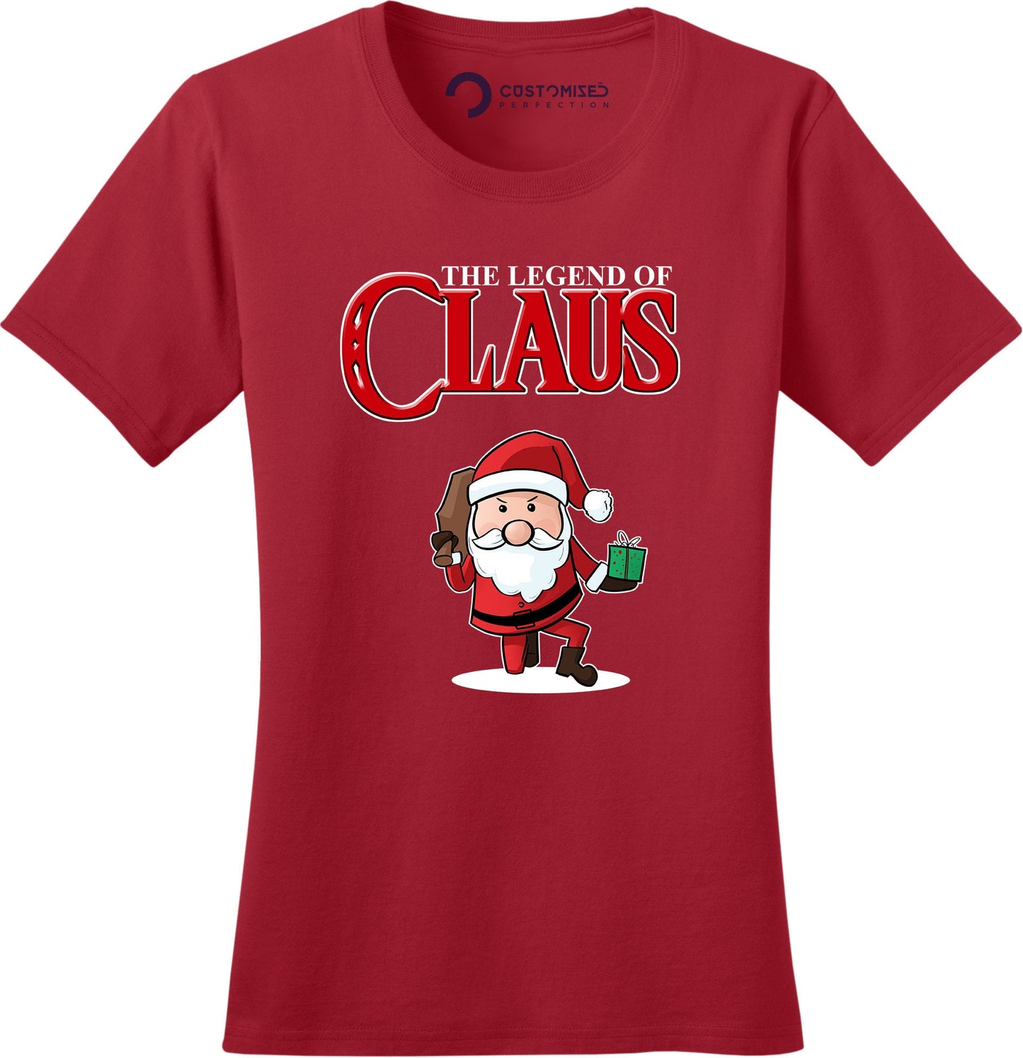 Funny Santa Christmas Shirt for Women, Funny Christmas Gift for Her, Funny Santa Shirt, Holiday Family Shirt, Legend of Claus Ladies Shirt