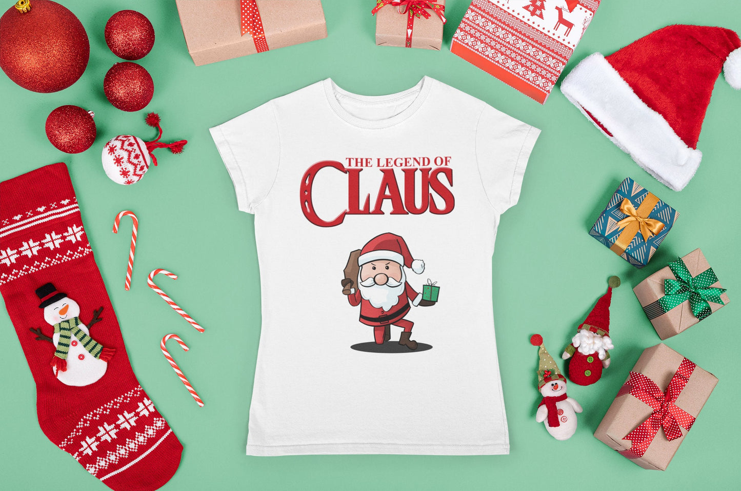 Funny Santa Christmas Shirt for Women, Funny Christmas Gift for Her, Funny Santa Shirt, Holiday Family Shirt, Legend of Claus Ladies Shirt