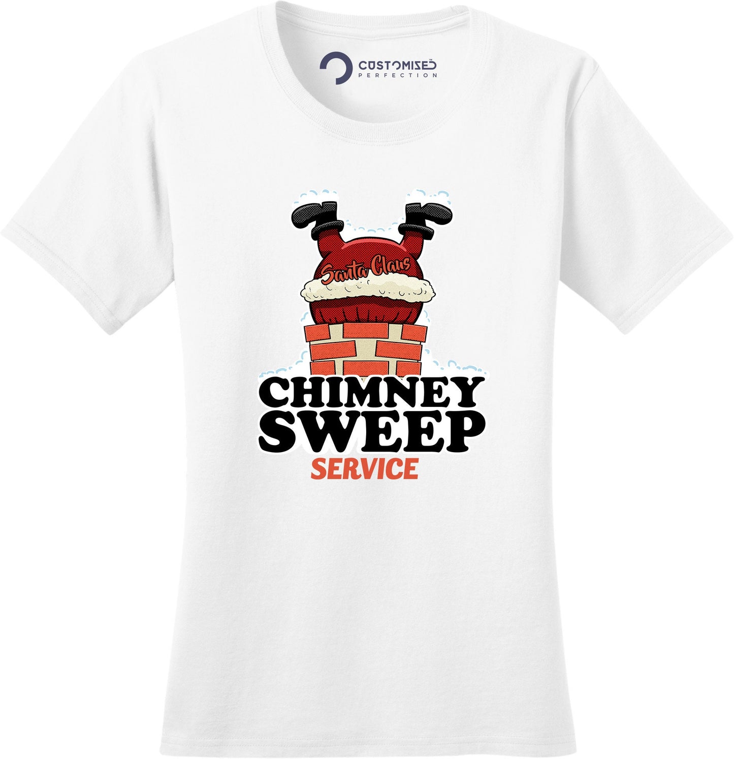 Funny Santa Shirt for Her, Funny Santa Christmas Shirt, Funny Christmas Gift, Funny Holiday Shirt, Chimney Sweep Service Santa Ladies Shirt