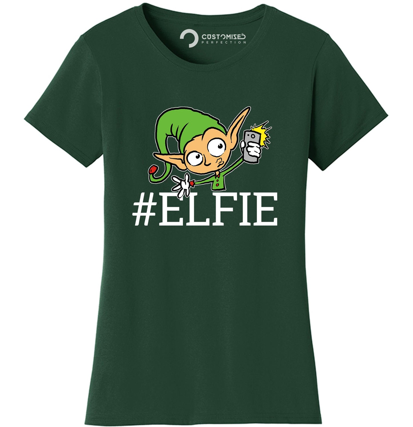 Funny Elf Shirt for Women, Elf Santa Christmas Shirt, Funny Holiday Shirt, Funny Christmas Gift for Her, Elf Santa Selfie Ladies T Shirt