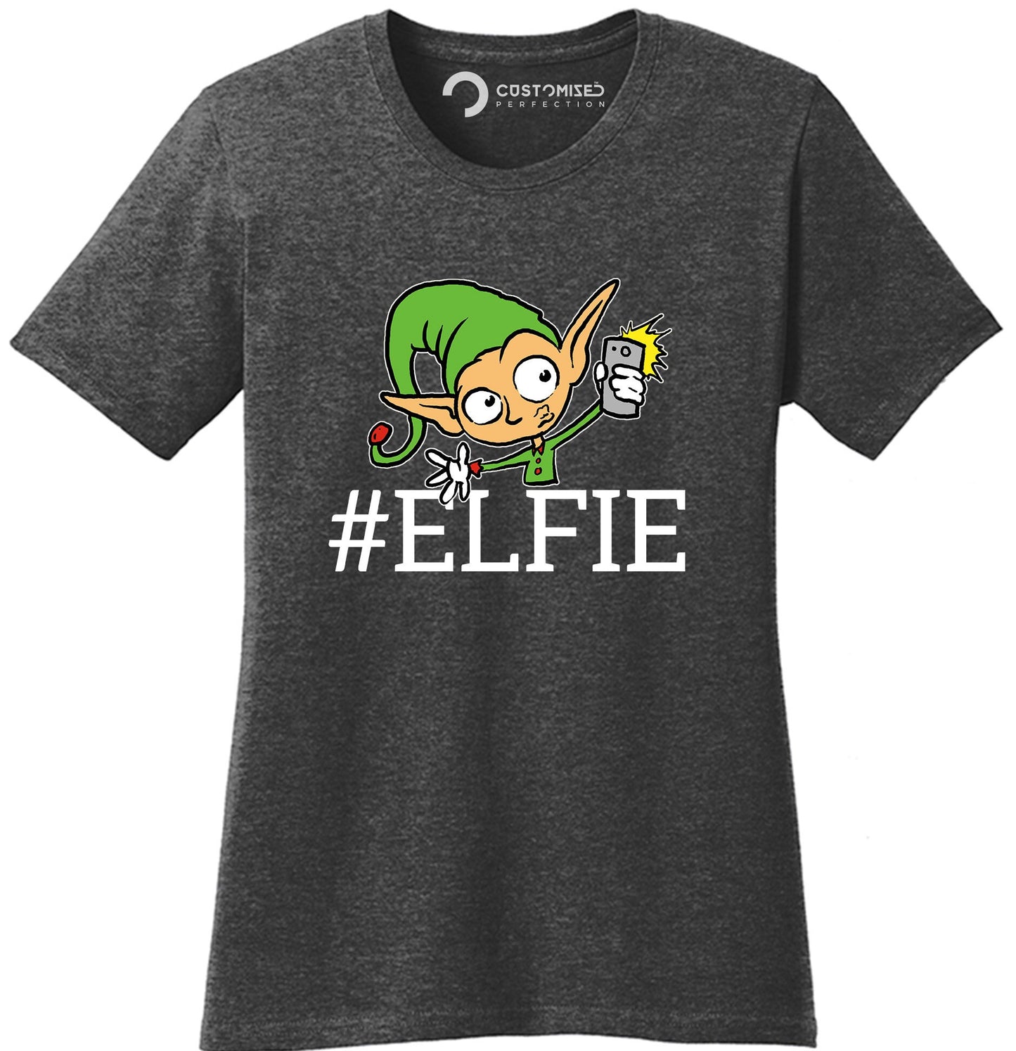 Funny Elf Shirt for Women, Elf Santa Christmas Shirt, Funny Holiday Shirt, Funny Christmas Gift for Her, Elf Santa Selfie Ladies T Shirt