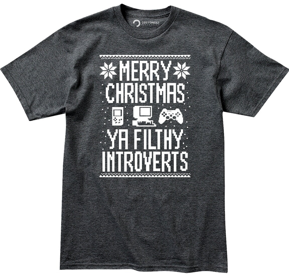 Funny Christmas Shirt, Nerd Shirt for Men, Retro Christmas Shirt, Homebody Christmas Shirt, Merry Christmas Filthy Introverts Mens T-shirt