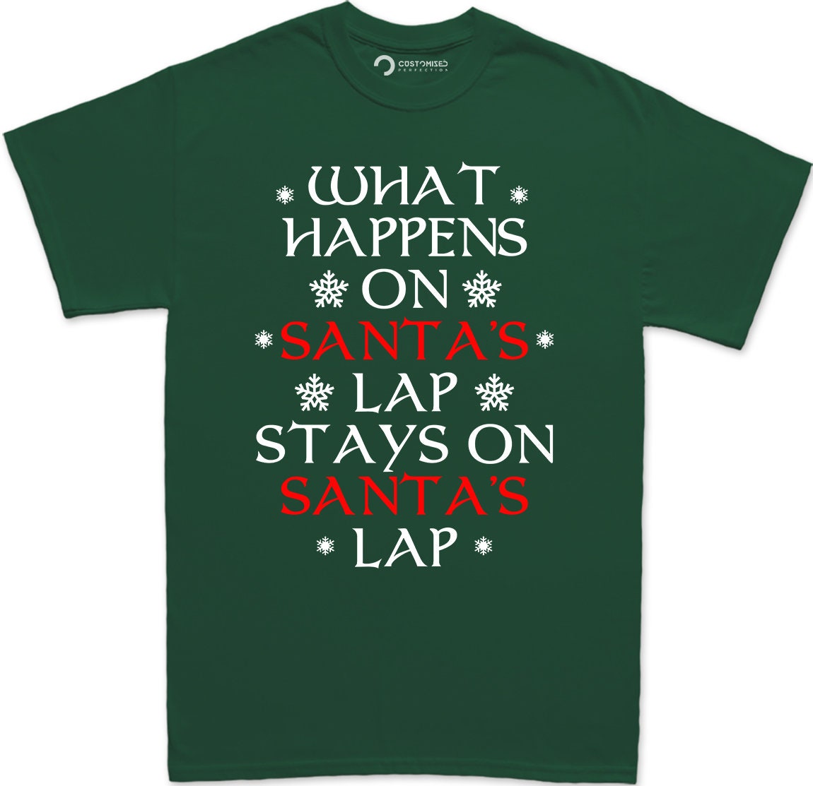 Rude Christmas Shirt for Men, Xmas Family Shirt, Funny Christmas Saying Shirt, Christmas Gift Shirt, What Happens On Santa's Lap Men's Shirt