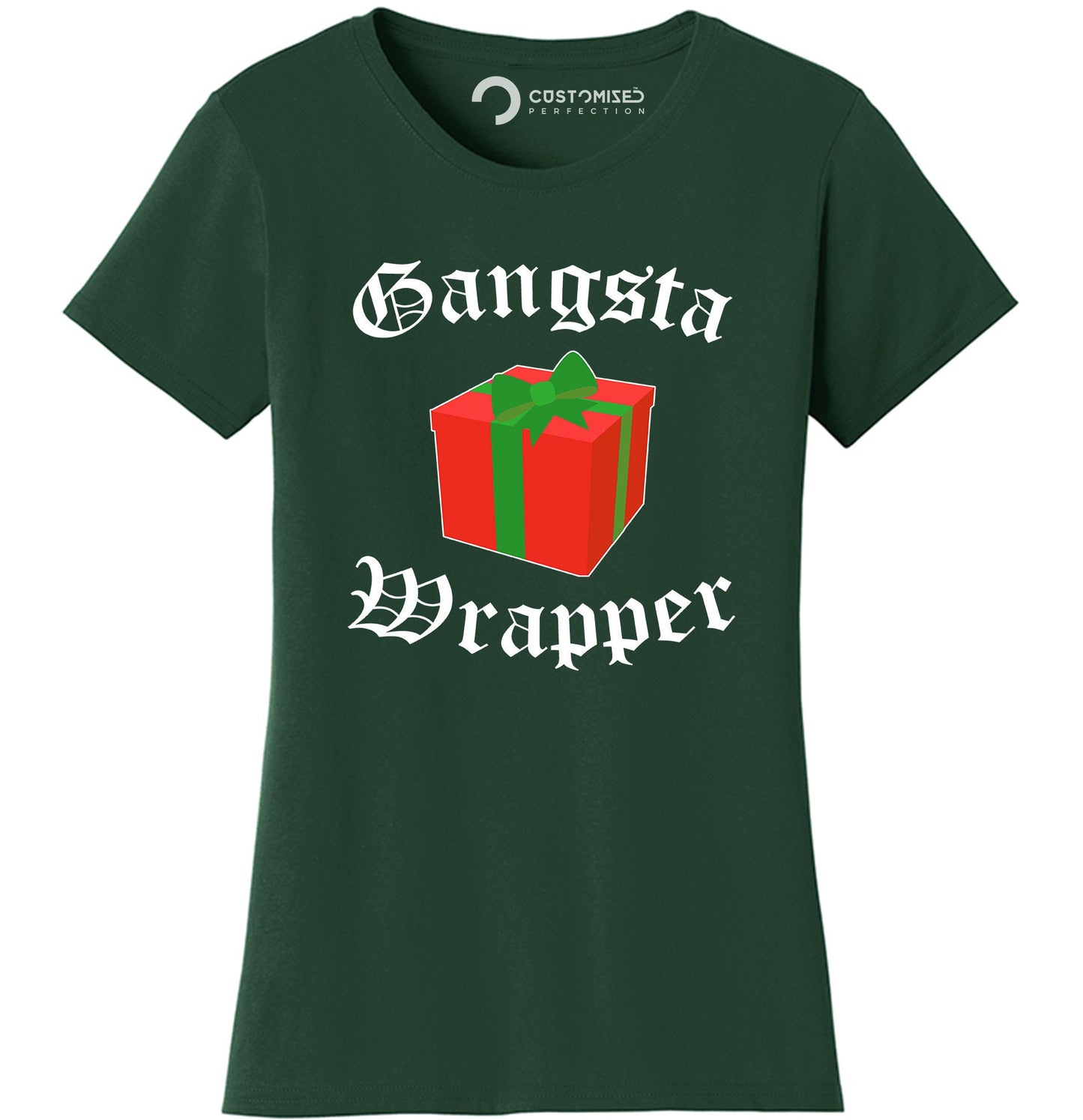 Funny Christmas Shirt for Women, Funny Gift for Her, Funny Xmas Holiday T Shirt, Christmas Party T Shirt, Gangsta Wrapper Xmas Ladies Shirt