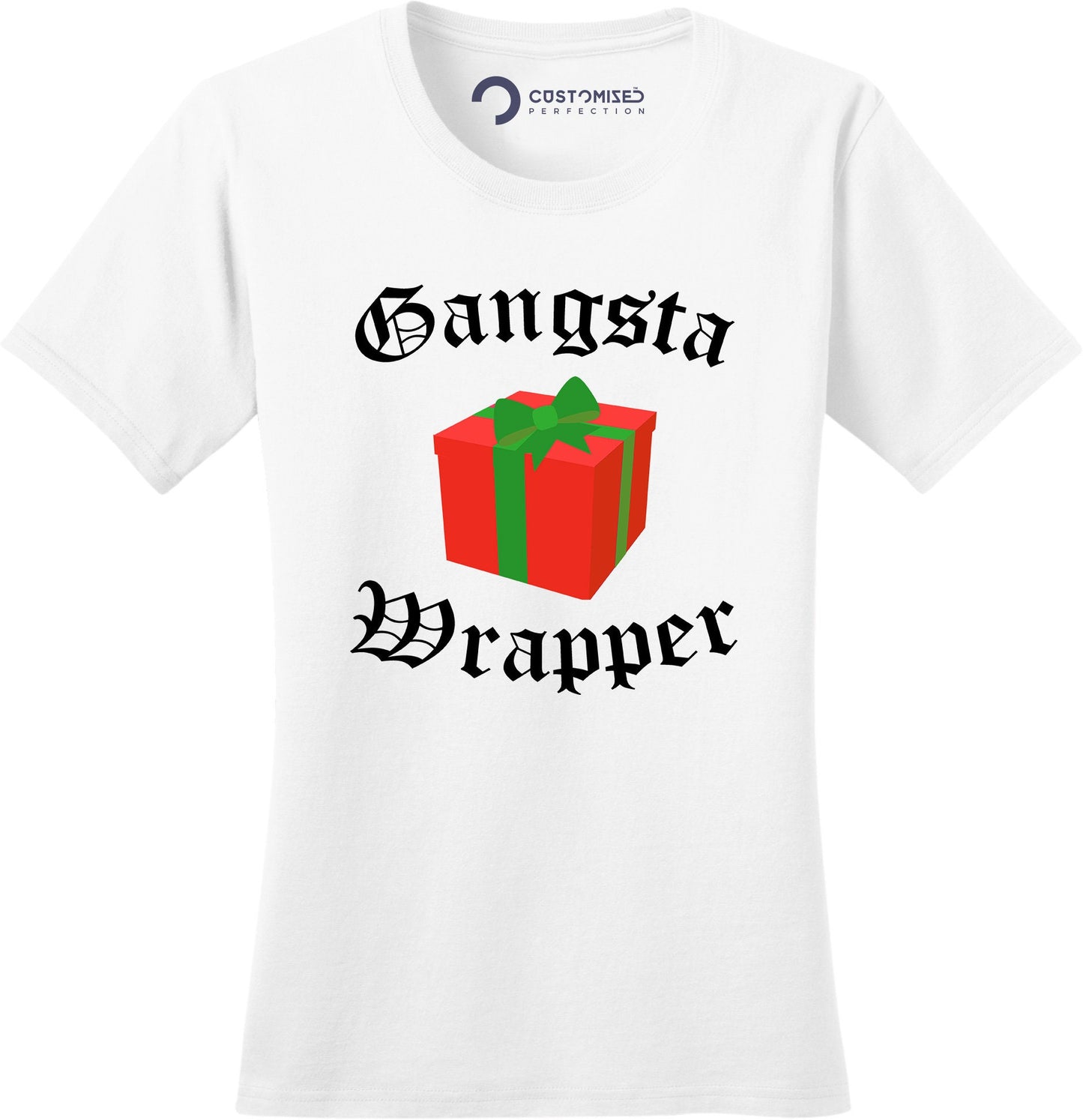 Funny Christmas Shirt for Women, Funny Gift for Her, Funny Xmas Holiday T Shirt, Christmas Party T Shirt, Gangsta Wrapper Xmas Ladies Shirt