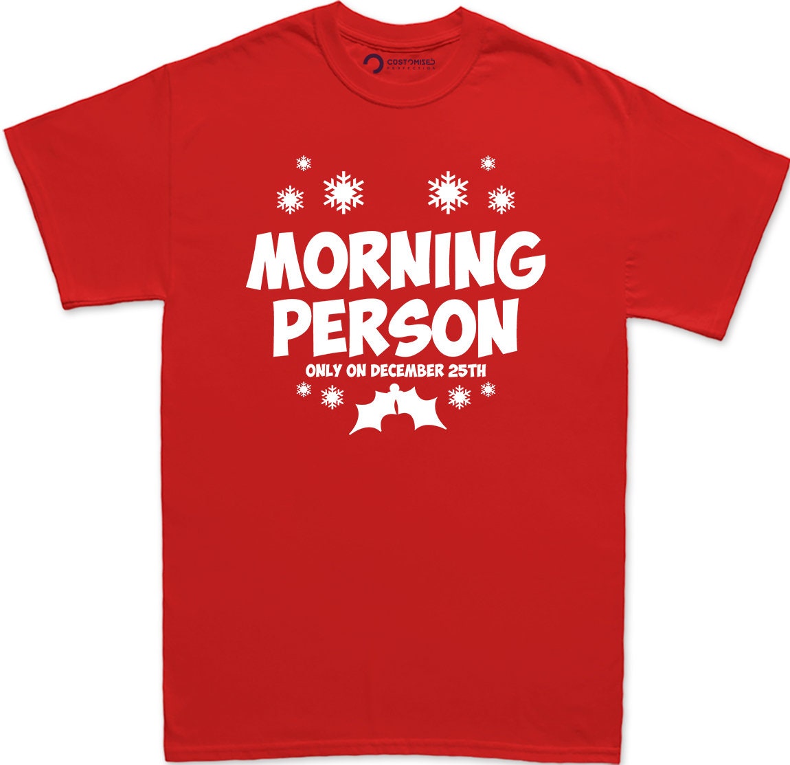 Family Matching Christmas Shirt for Men, Christmas T Shirts for Family, Christmas Crew Shirt Gift, Morning Person On Christmas Mens Shirt