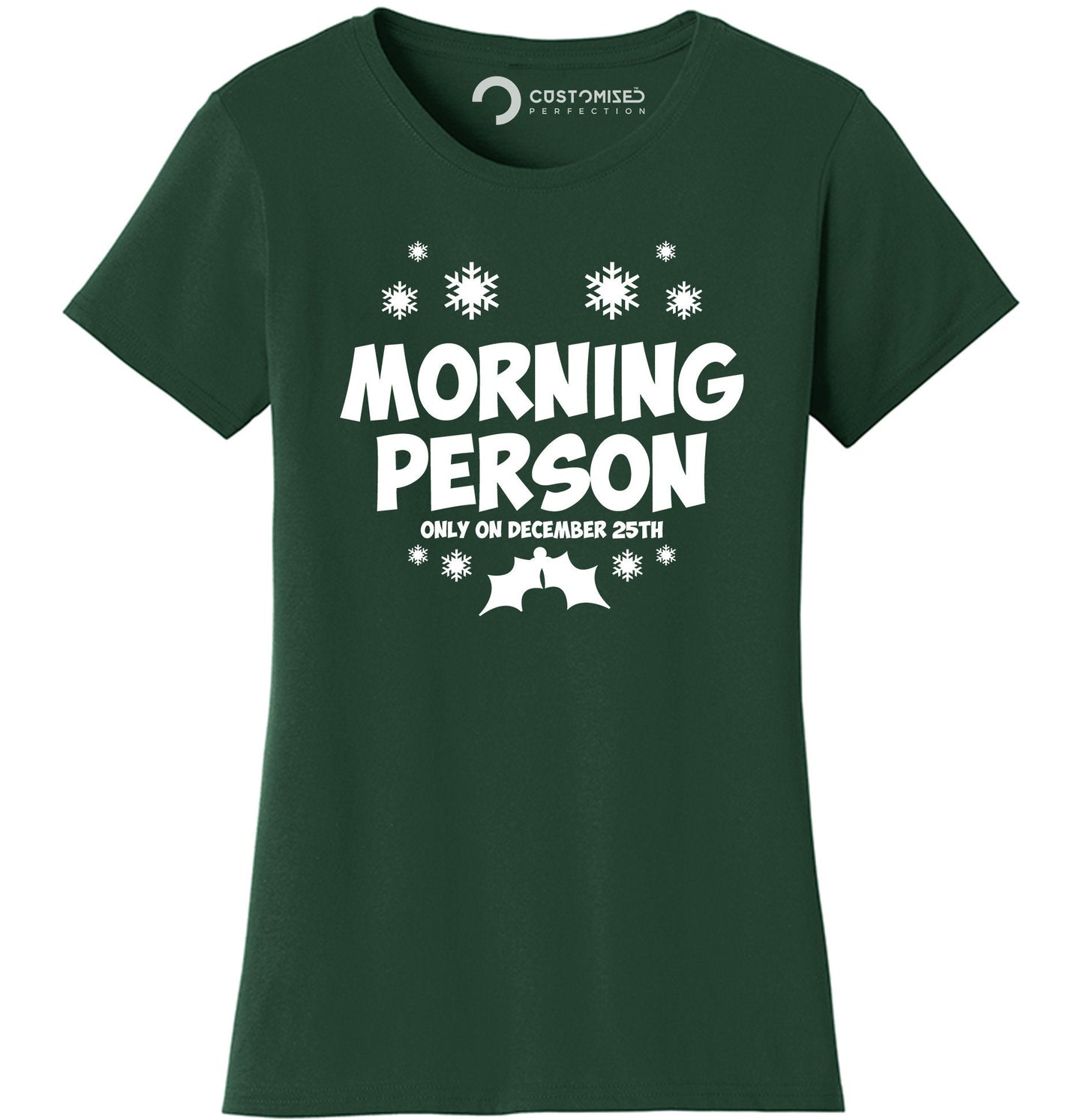 Family Matching Christmas Shirt for Women, Family Christmas Gift Shirts, Christmas Crew T Shirt, Morning Person On Christmas Ladies T Shirt