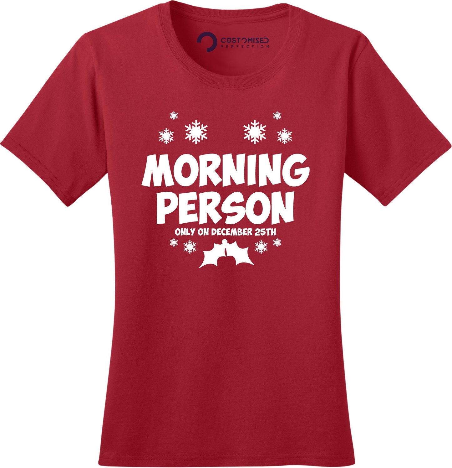 Family Matching Christmas Shirt for Women, Family Christmas Gift Shirts, Christmas Crew T Shirt, Morning Person On Christmas Ladies T Shirt