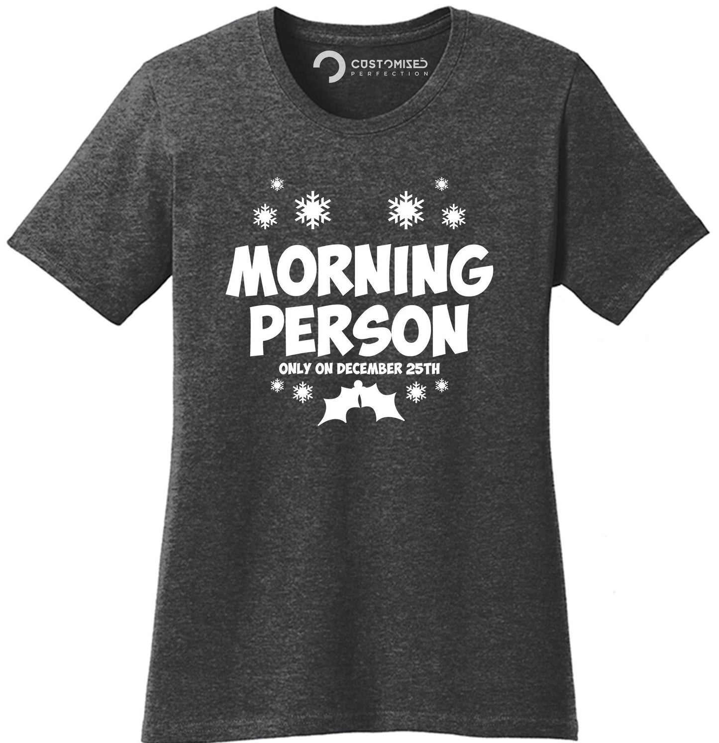 Family Matching Christmas Shirt for Women, Family Christmas Gift Shirts, Christmas Crew T Shirt, Morning Person On Christmas Ladies T Shirt