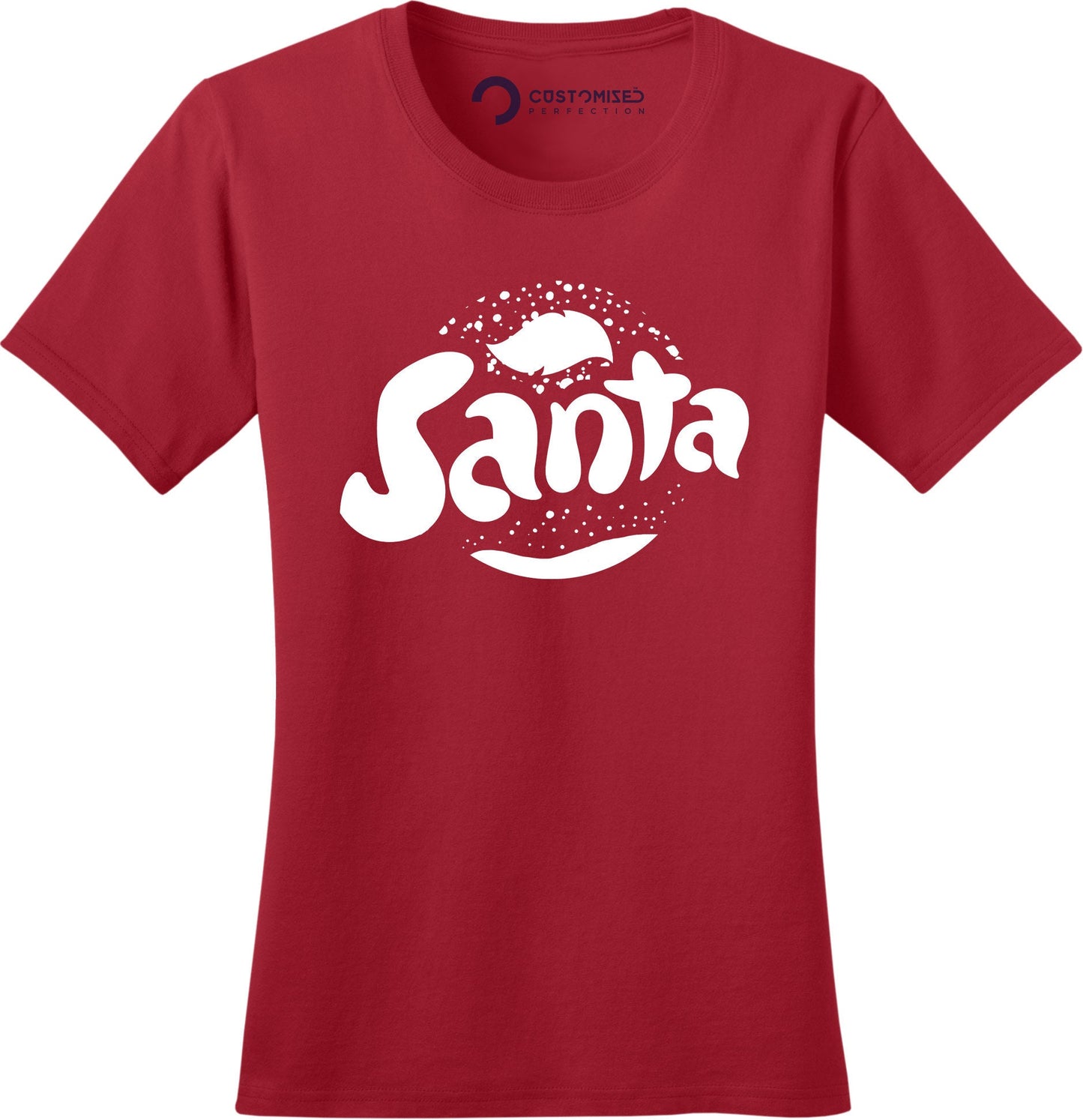 Funny Santa Christmas Shirt for Women, Unique Christmas Gift Shirt, Family Christmas Tee, Xmas Holiday T Shirt, Santa Fanta Ladies T Shirt