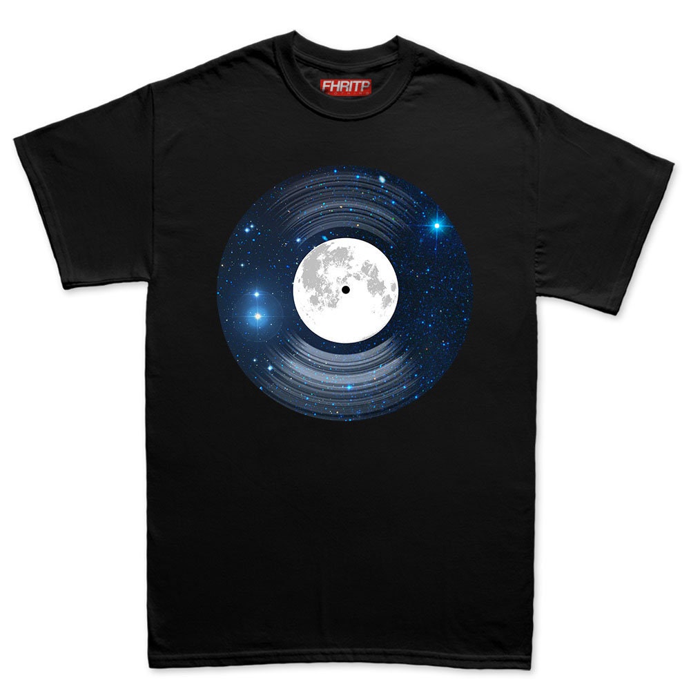 Mens Space Moon Vinyl Funkalicious Astronaut Record Funny T shirt Tee Top T-shirt