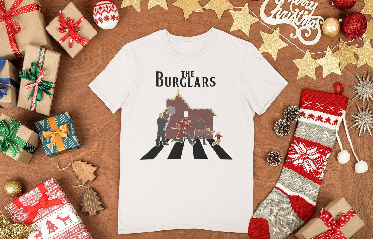 Funny Christmas Shirt for Men, Funny Holiday Shirt, Christmas Gift T shirt, Family Christmas Tee, Home All Alone on Abbey Road Shirt