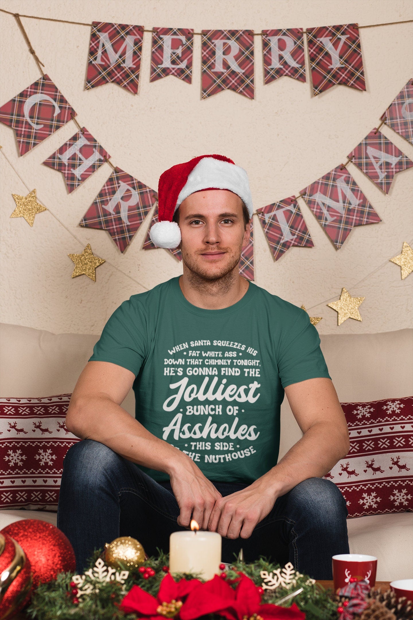 Jolliest Bunch of Assholes This Side Of The Nuthouse Shirt, Funny Christmas Vacation Shirt, Clark Funny Sayings Shirt, Christmas Movie shirt