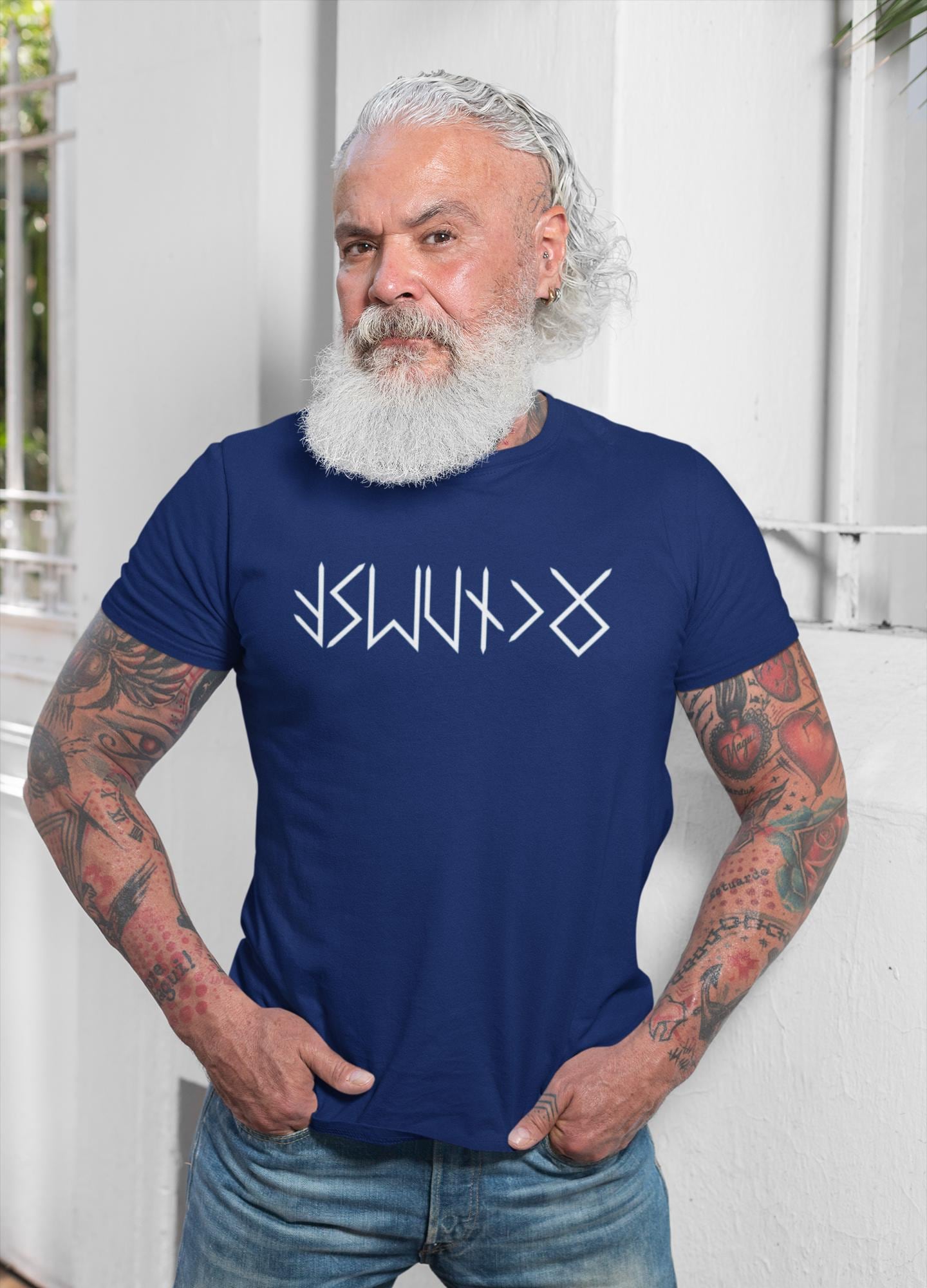 Name in RUNES Viking T-Shirt, Personalized Futhark Runes Tee, Custom Norse Tee Shirt, Unisex Viking Clothes, Norse Mythology Gifts