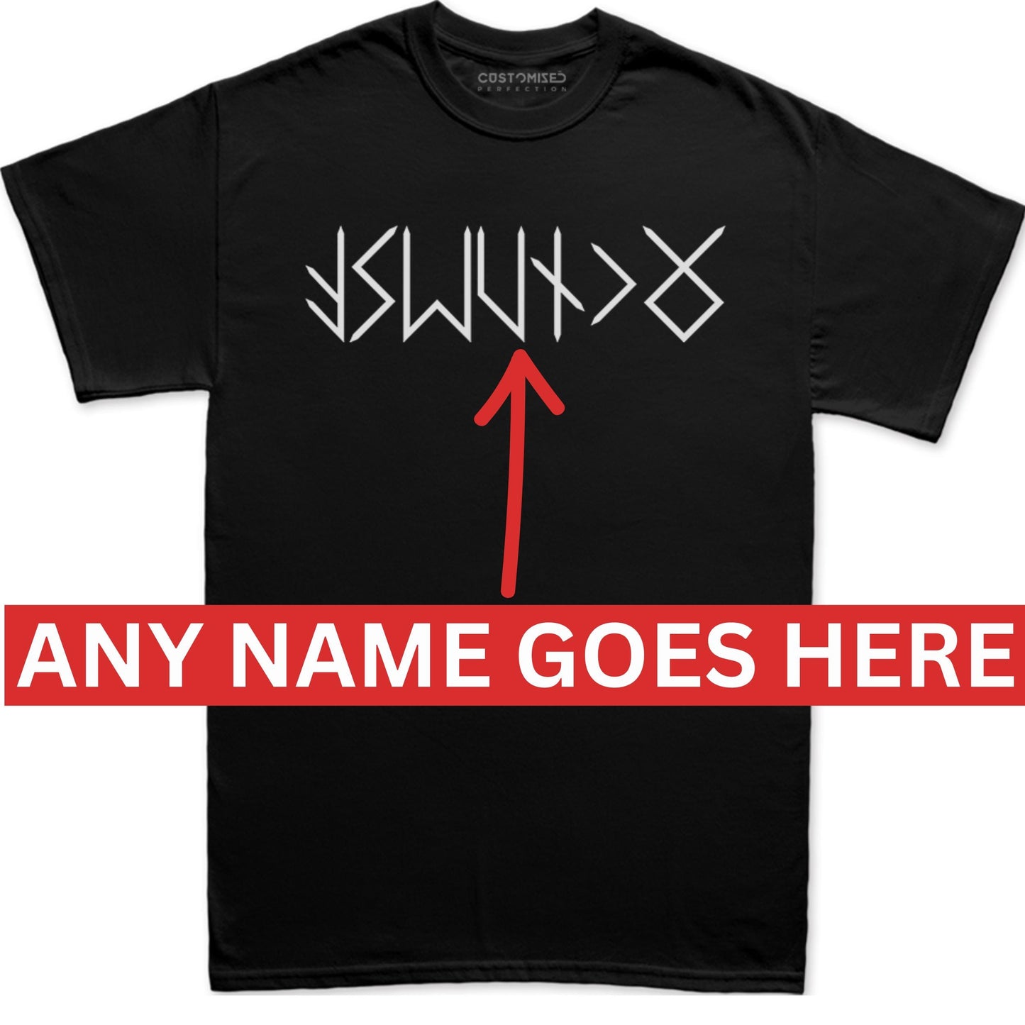Name in RUNES Viking T-Shirt, Personalized Futhark Runes Tee, Custom Norse Tee Shirt, Unisex Viking Clothes, Norse Mythology Gifts