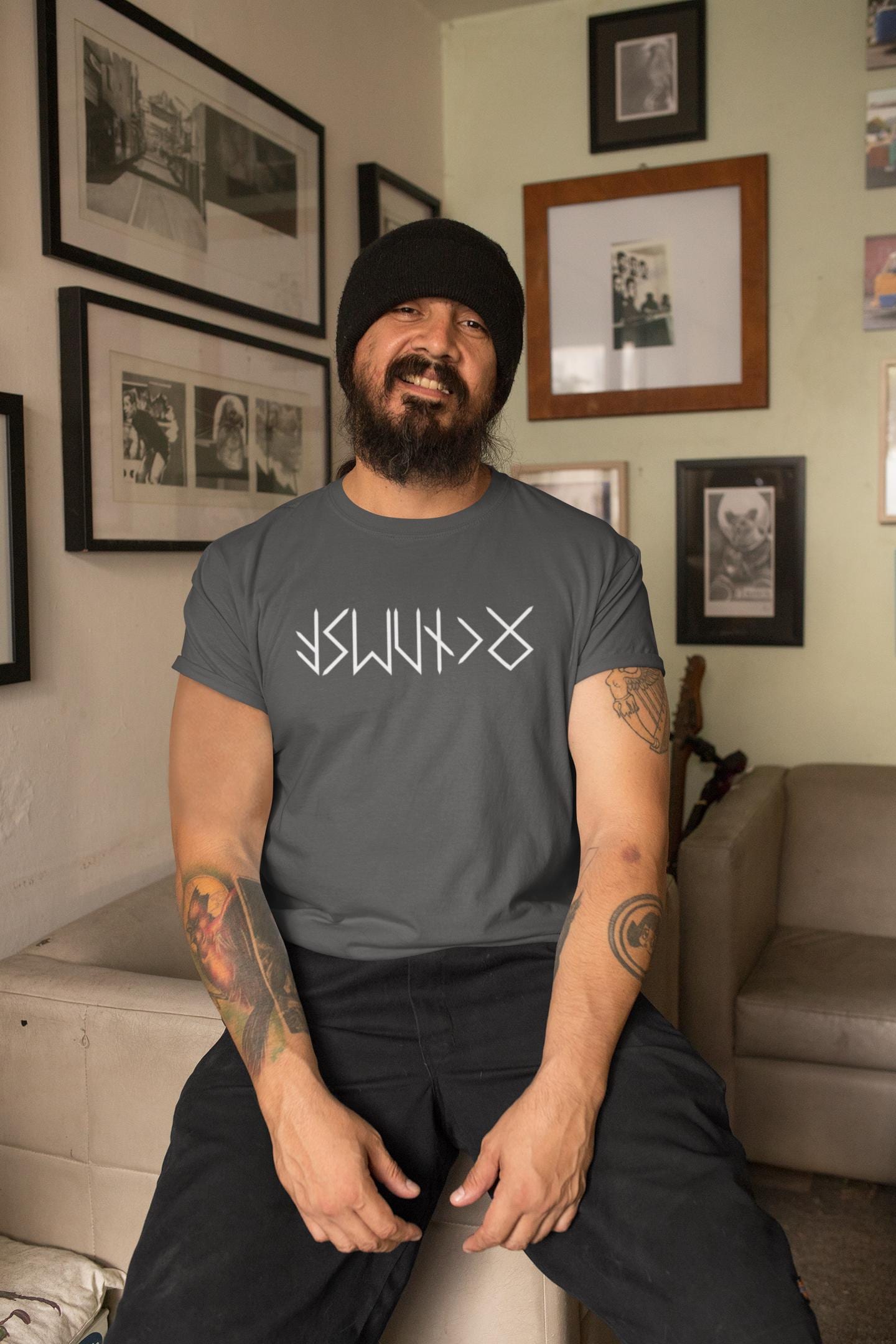 Name in RUNES Viking T-Shirt, Personalized Futhark Runes Tee, Custom Norse Tee Shirt, Unisex Viking Clothes, Norse Mythology Gifts