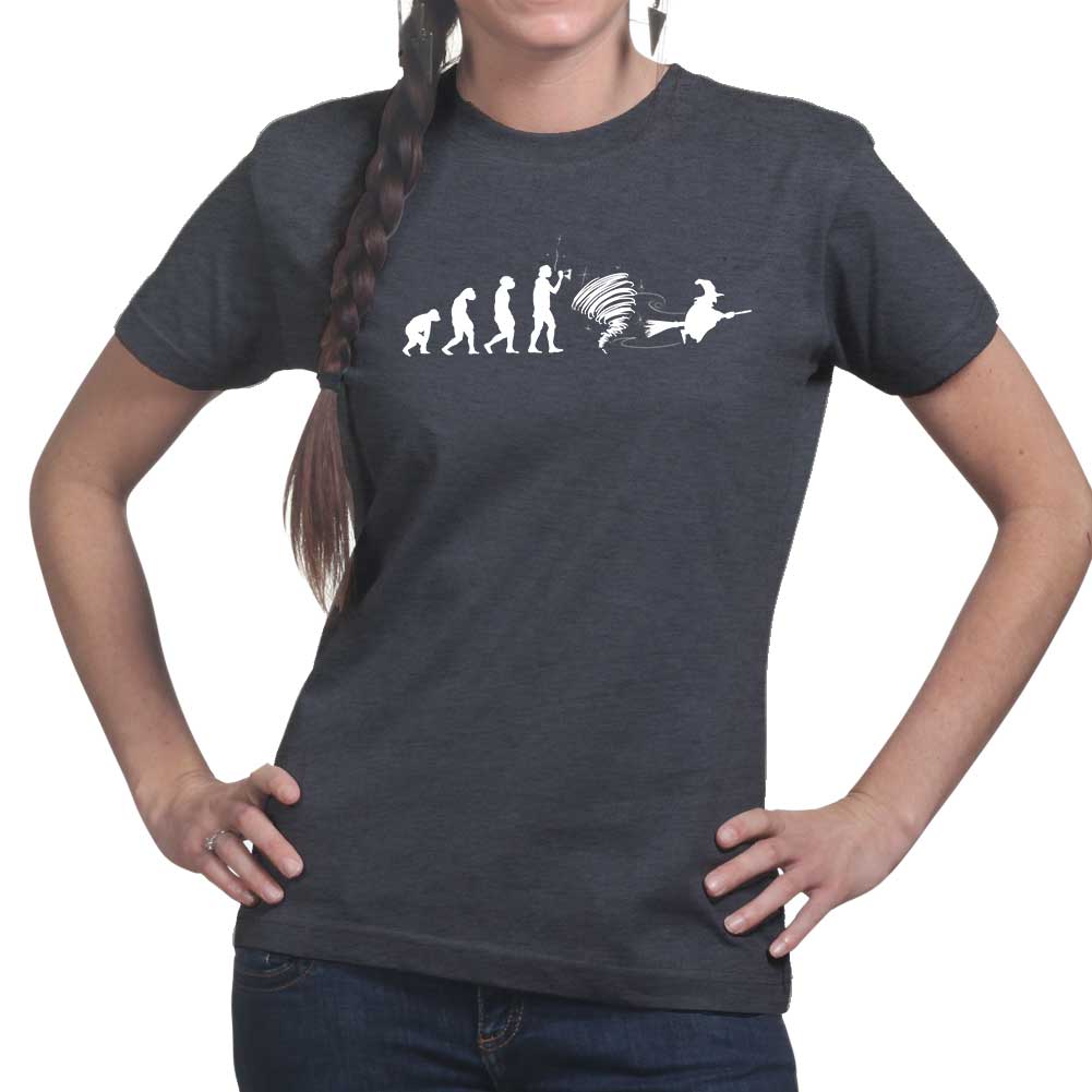 Evolution of a Witch Ladies Halloween T-shirt