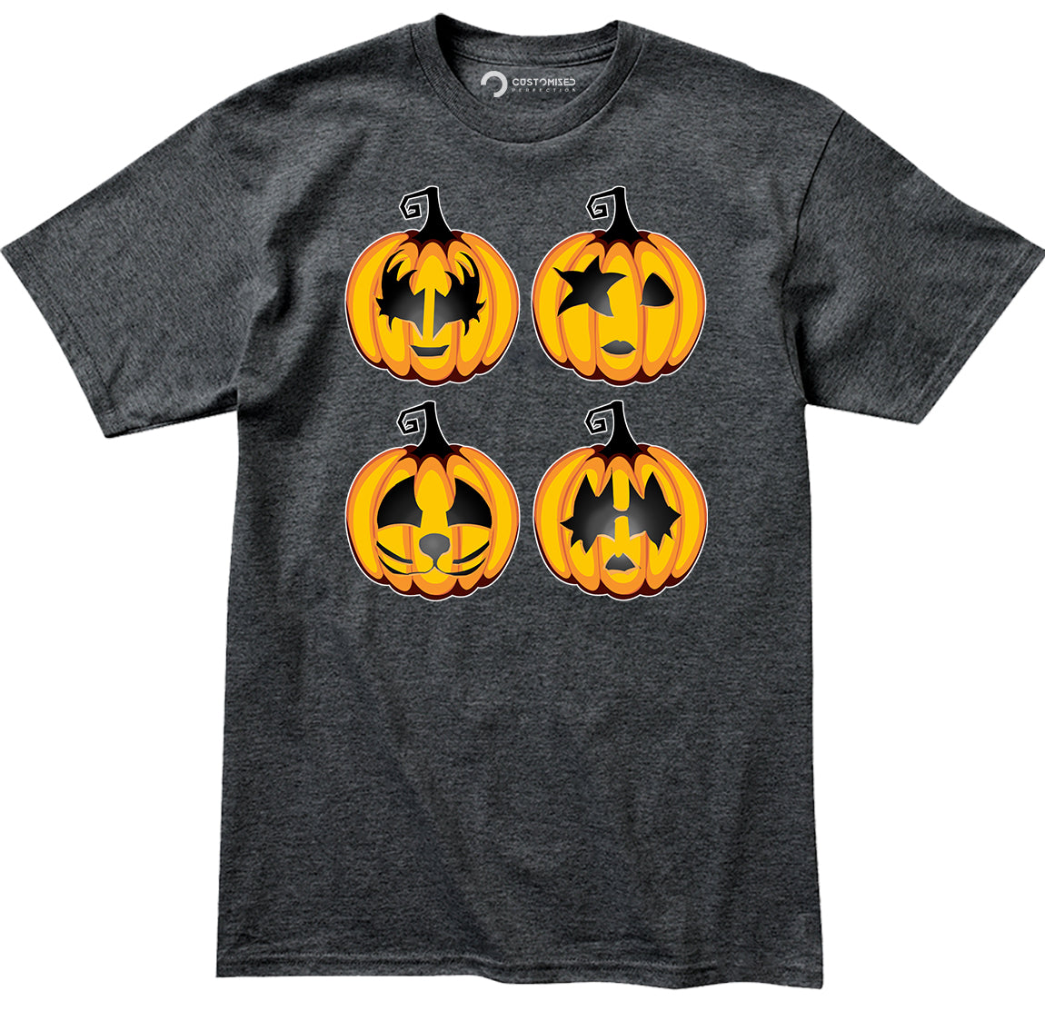 Mens Halloween Rock Pumpkin Scary Costume T Shirt (Tee)