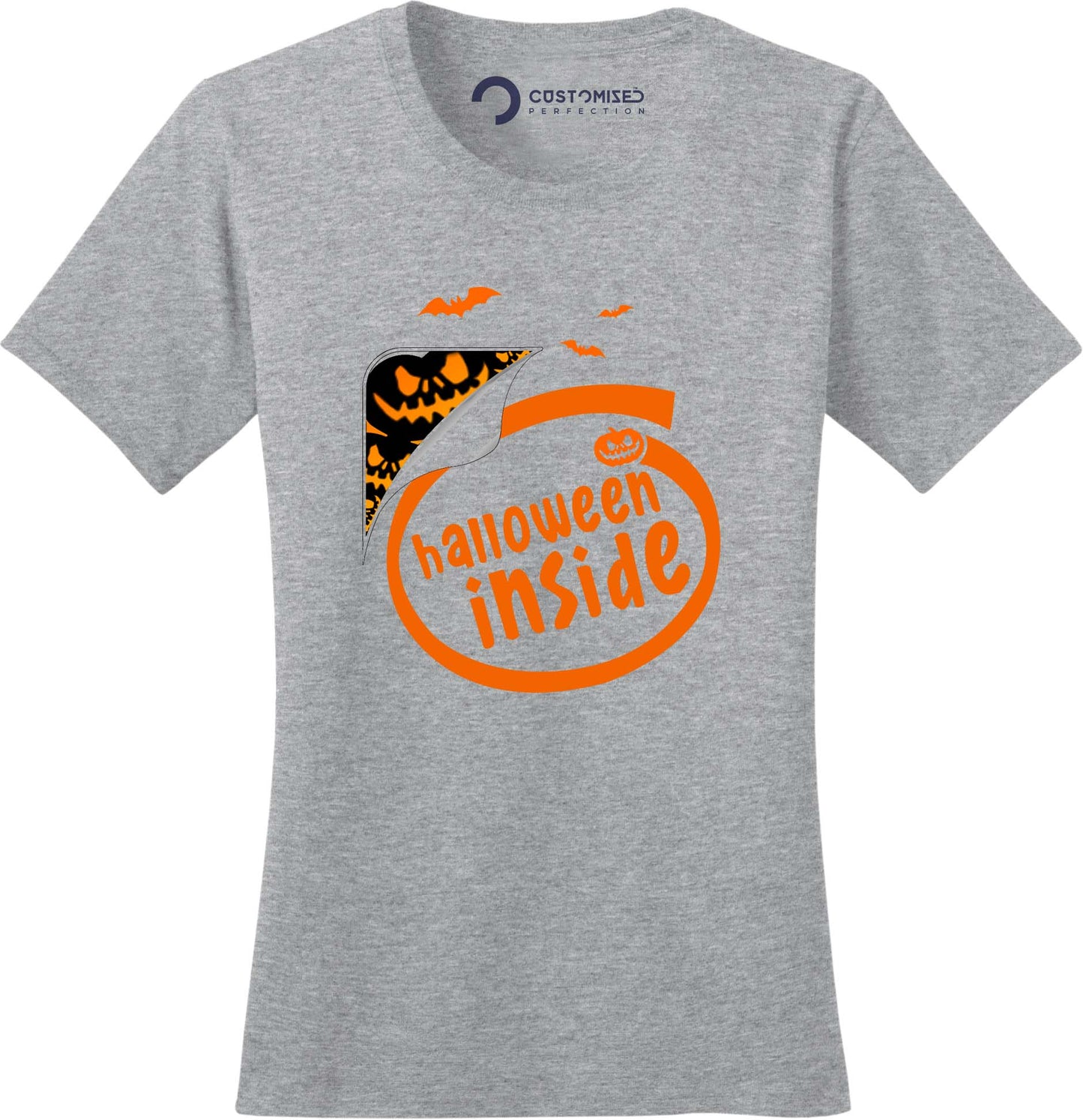 Halloween Shirts for Women - Halloween Inside Jack O'Lantern Shirt for Girls - Funny Halloween T-Shirt - Halloween Tee