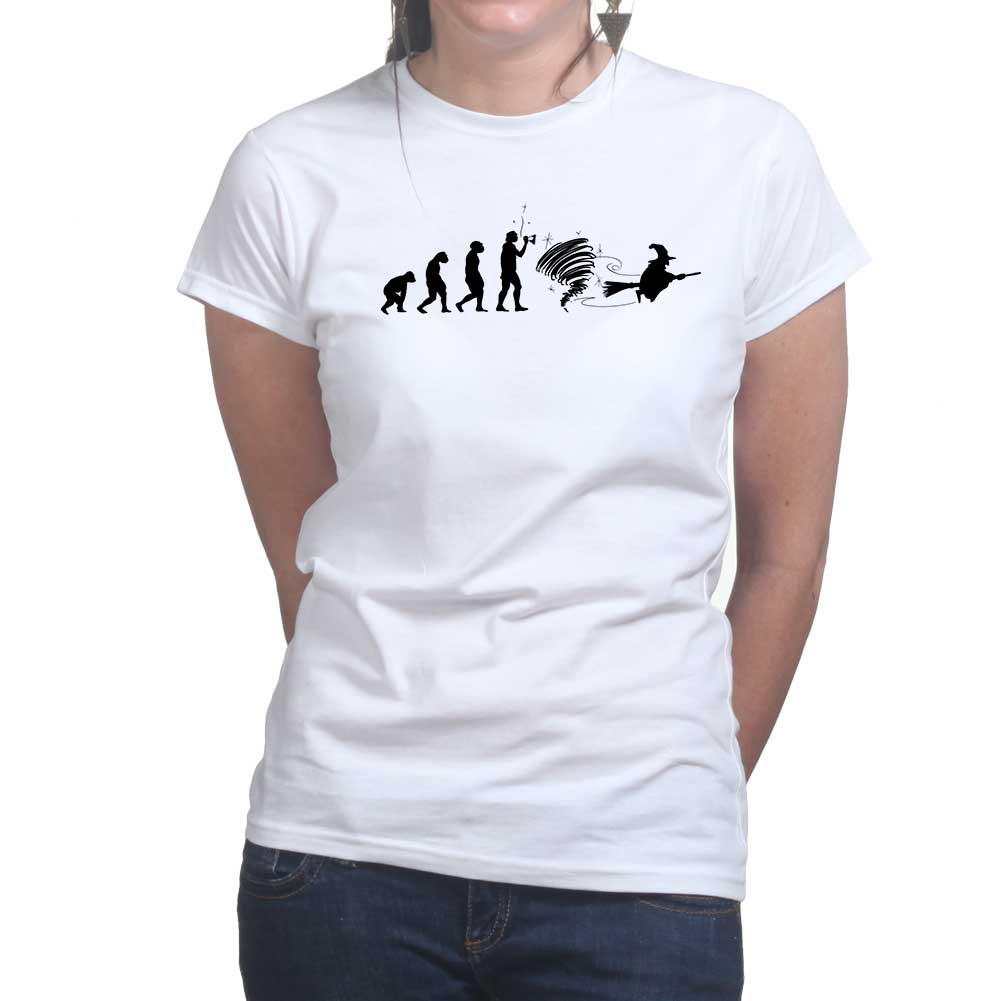 Evolution of a Witch Ladies Halloween T-shirt