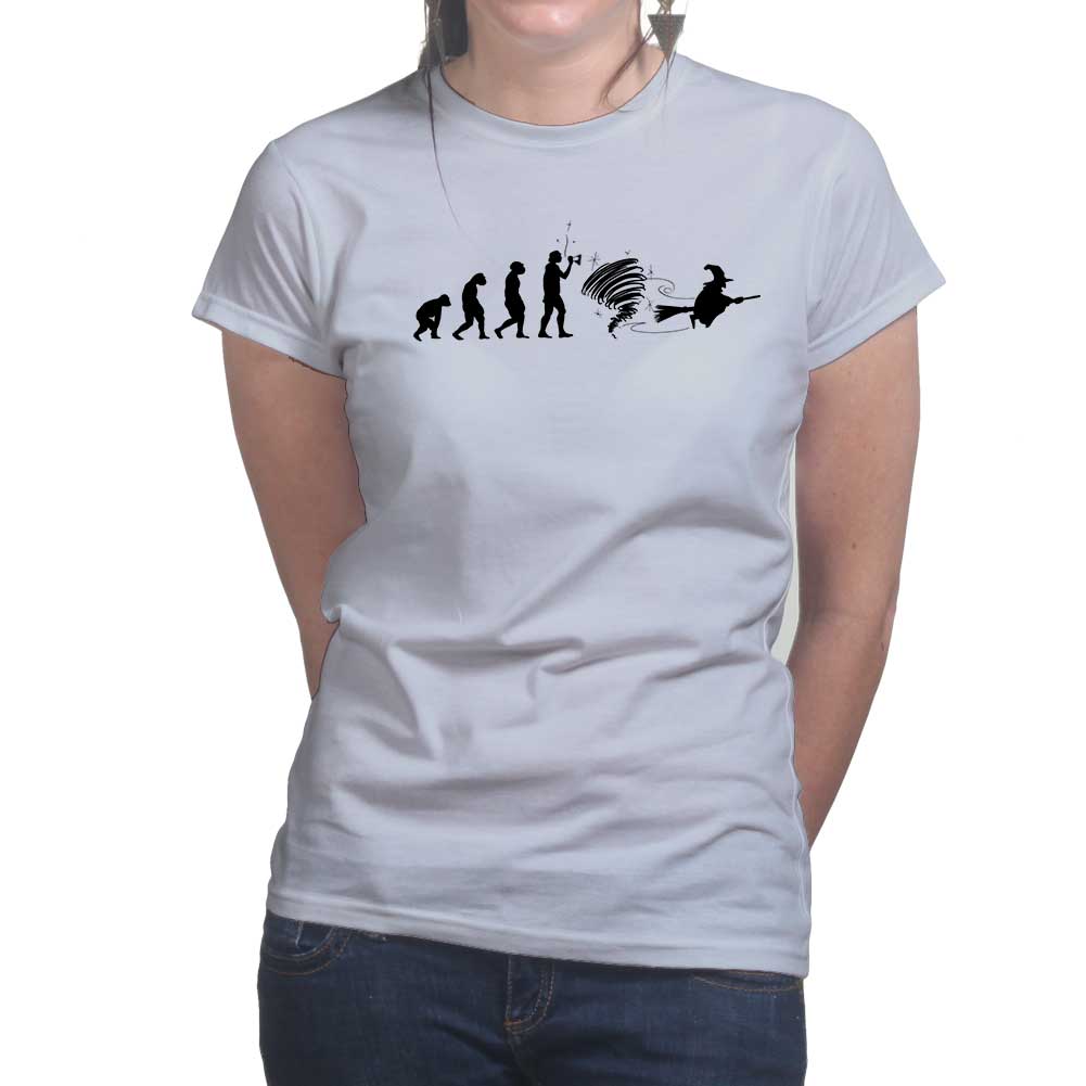 Evolution of a Witch Ladies Halloween T-shirt