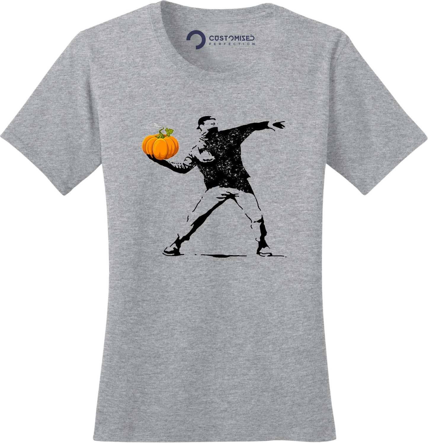 Funny Halloween Shirt for Women Pumpkin - Banksy's Jack-O-Lantern Tee for Women - Happy Halloween T Shirt Women