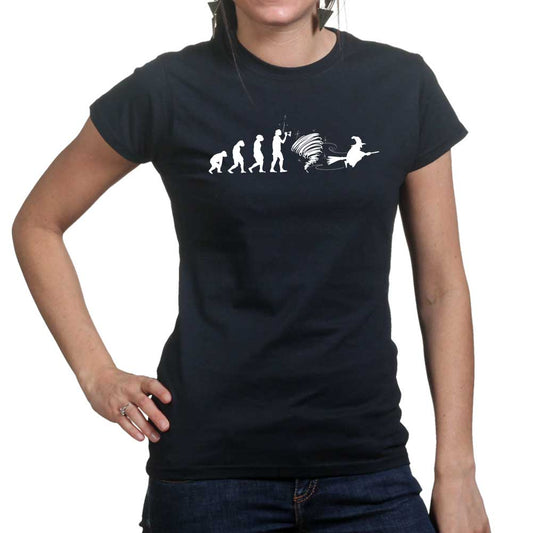 Evolution of a Witch Ladies Halloween T-shirt