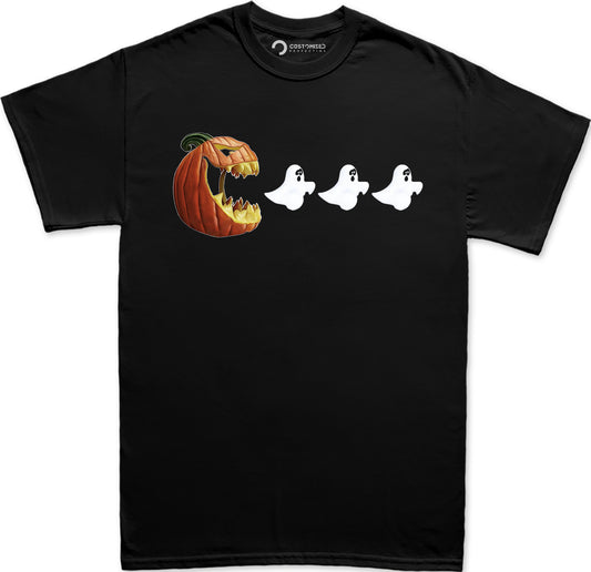 Pac Halloween Shirt - Pumpkin TShirt for Men -  Vintage Halloween Ghost Face Horror Costume - Jack O Lantern Shirt